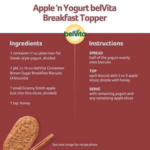 Belvita Crunchy Breakfast Biscuits, Cinnamon Brown Sugar - 1.25 kg (25 Packs of 4)