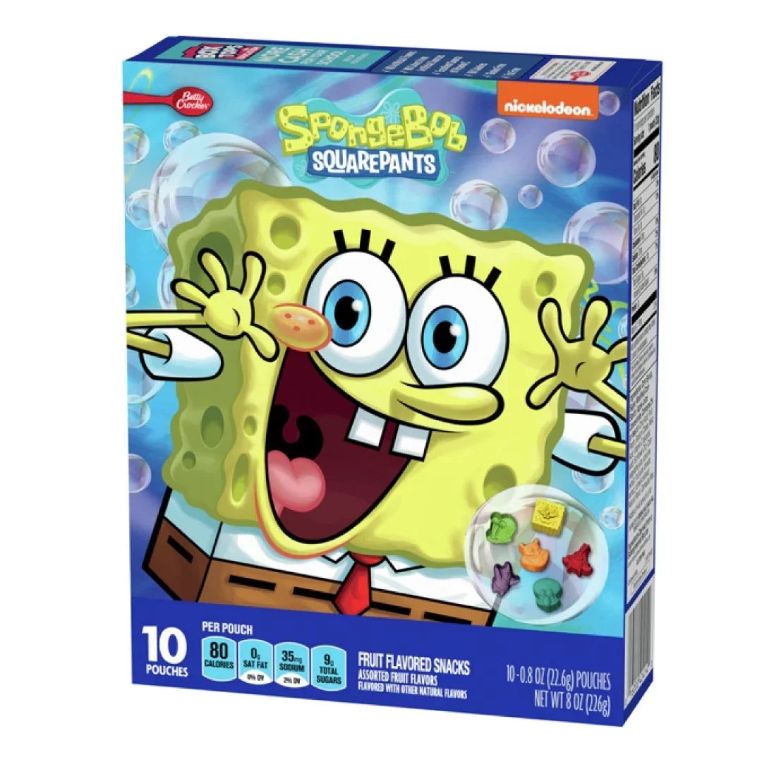 Betty Crocker Spongebob Fruit Snacks assorted Fruit 226g