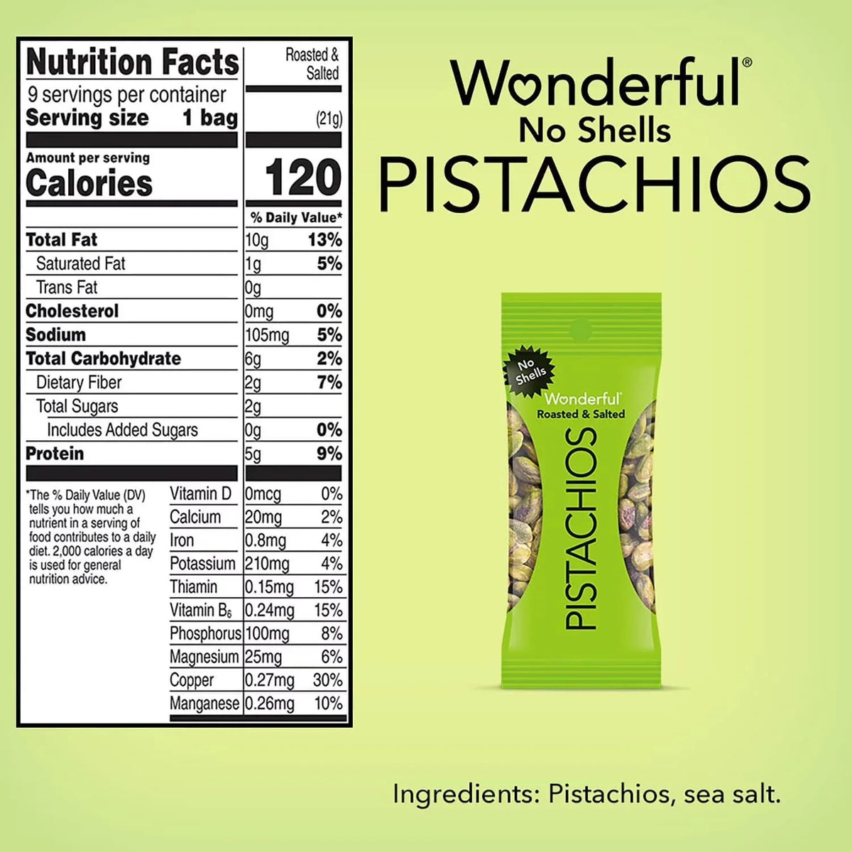 Wonderful Roasted & Salted Pistachios - 21g