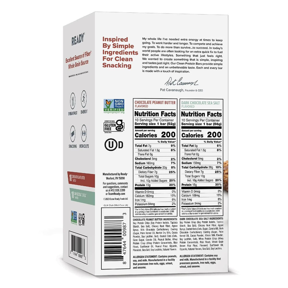 Ready Protein Bar, Variety Pack - 1.1 Kg (20 pk)