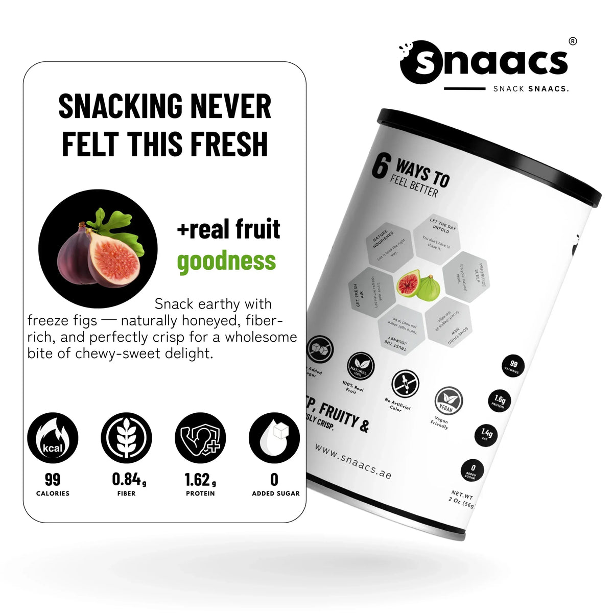 Snaacs Freeze Dried Fig Fruit 56g