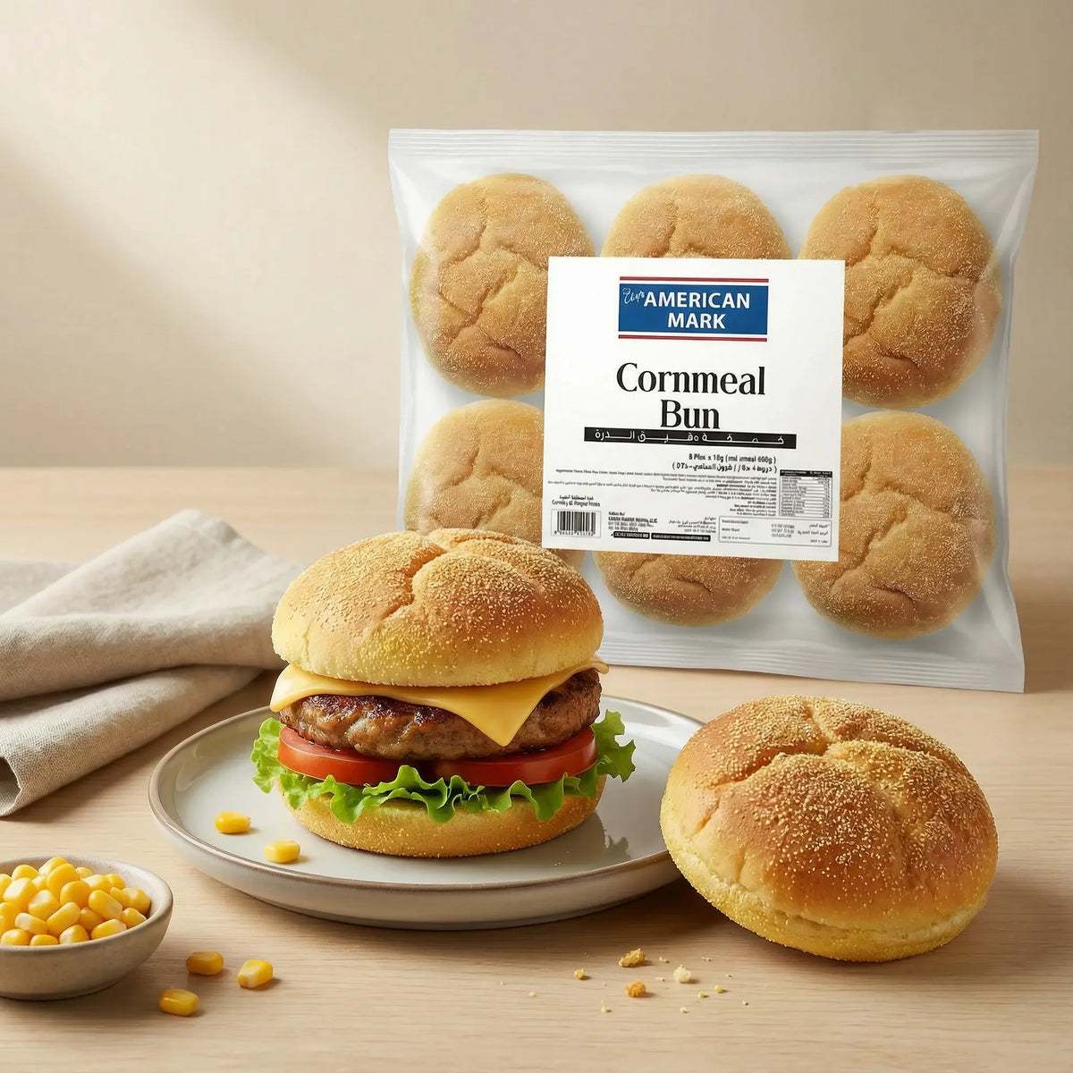 Cornmeal Bun 4.5 inch – 6pcs (450g) | American Mark