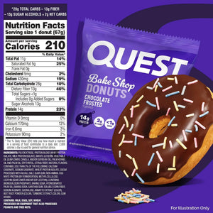 Quest Bake Shop Chocolate Frosted Donuts 268g (Pack of 4)