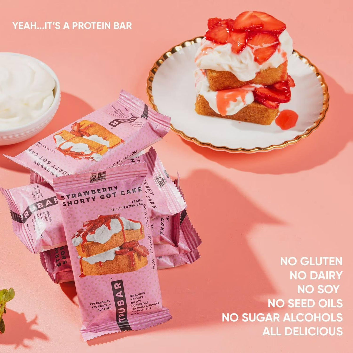 TRUBAR Plant Based Protein Bar Strawberry Shorty Got Cake 50g