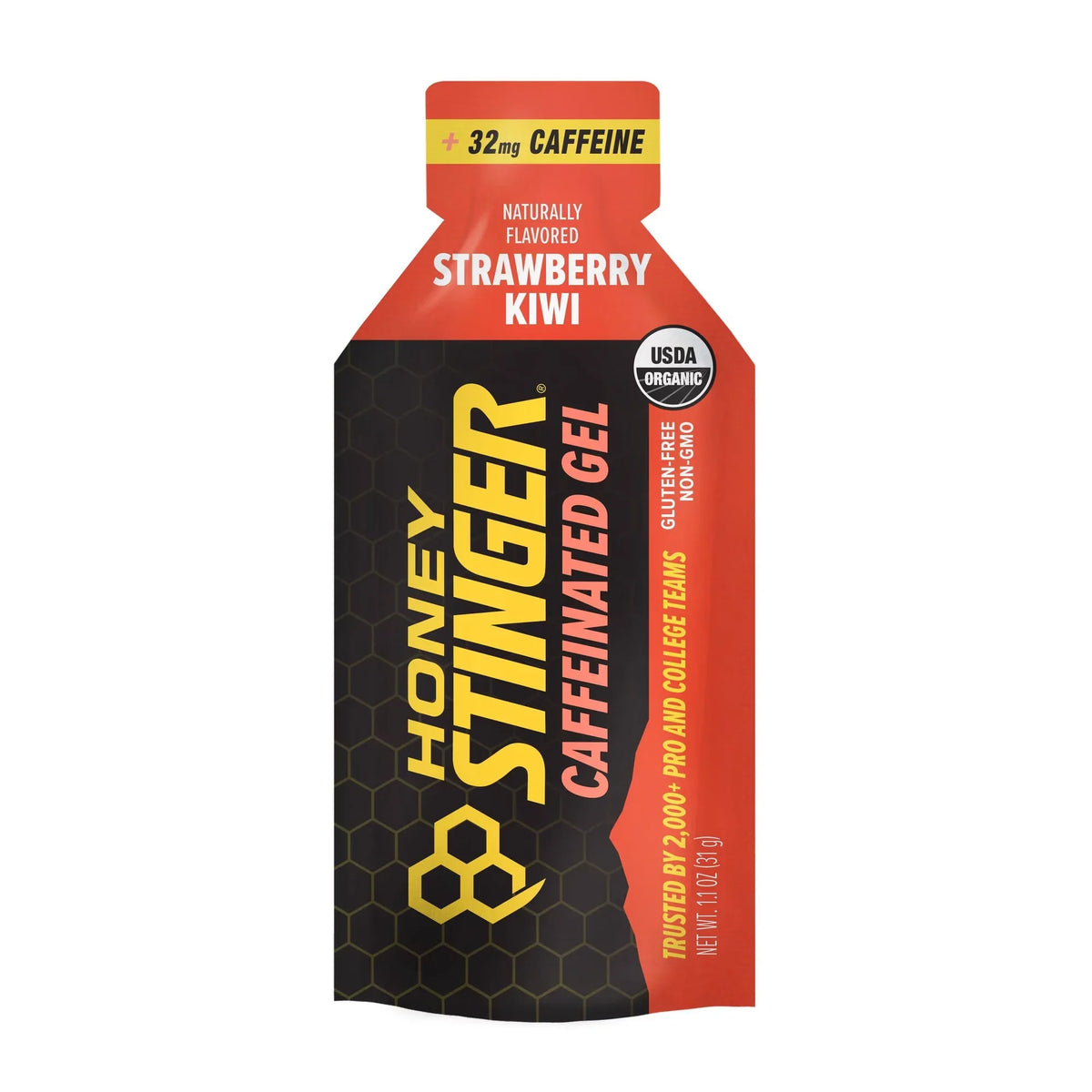 Honey Stinger Organic Energy Gel, Strawberry Kiwi, Caffeine Free Healthy Snack 31g