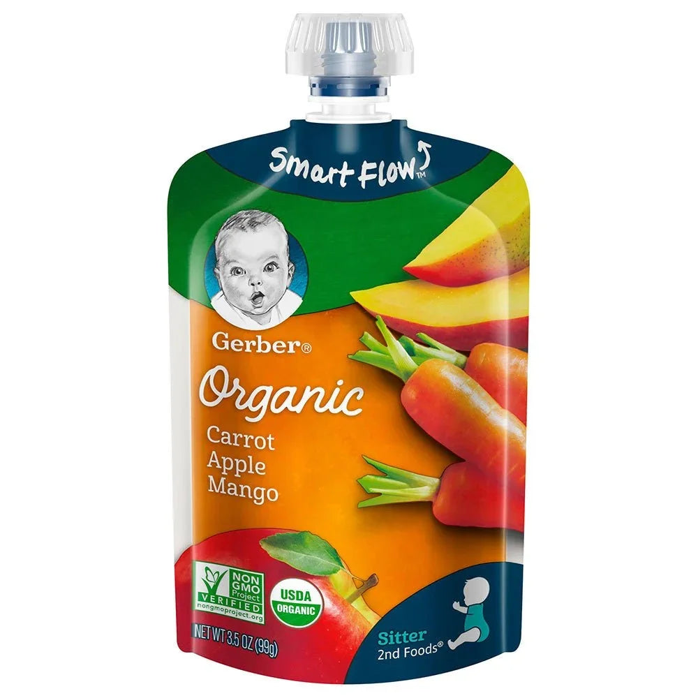 Gerber 2nd Foods, Organic Baby Food, Carrot, Apple & Mango 99g