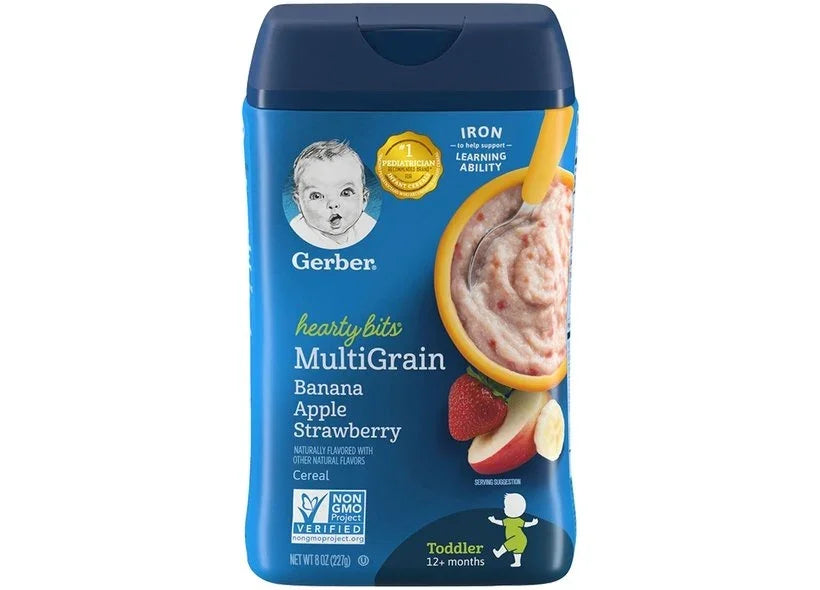 Gerber Hearty Bits, MultiGrain Cereal, Toddler, 12+ Months, Banana, Apple, Strawberry 227g | Welaza