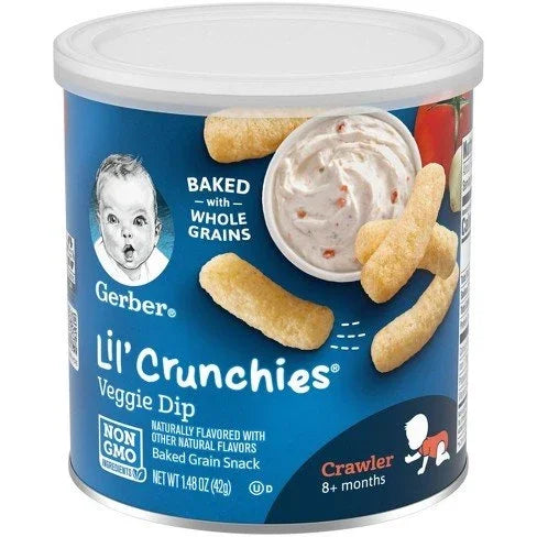 Gerber Lil' Crunchies, Veggie Dip, Crawler 42g