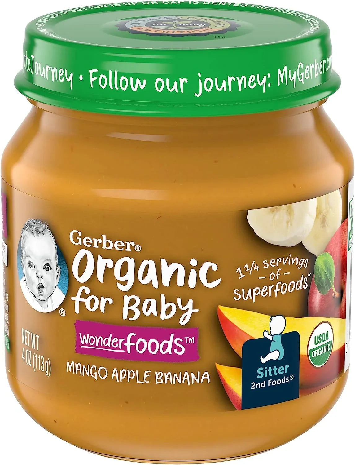 Gerber Organic Mango Apple Banana 113g