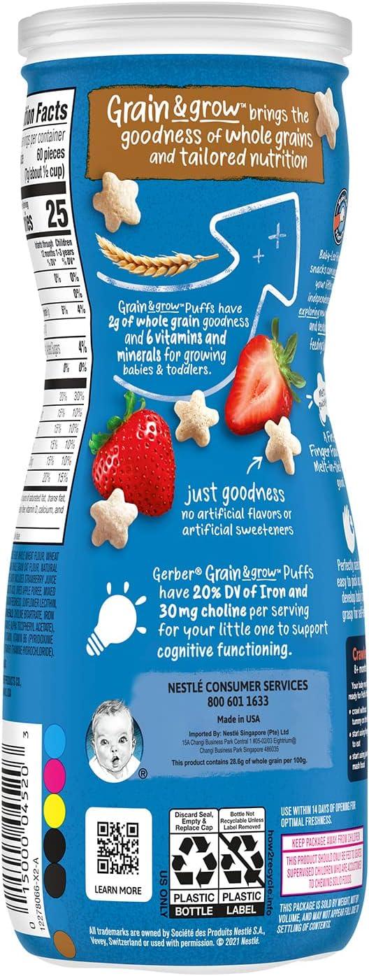 Gerber Puffs Cereal Snack, Strawberry & Apple 42g