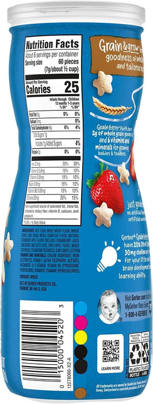 Gerber Puffs Cereal Snack, Strawberry & Apple 42g