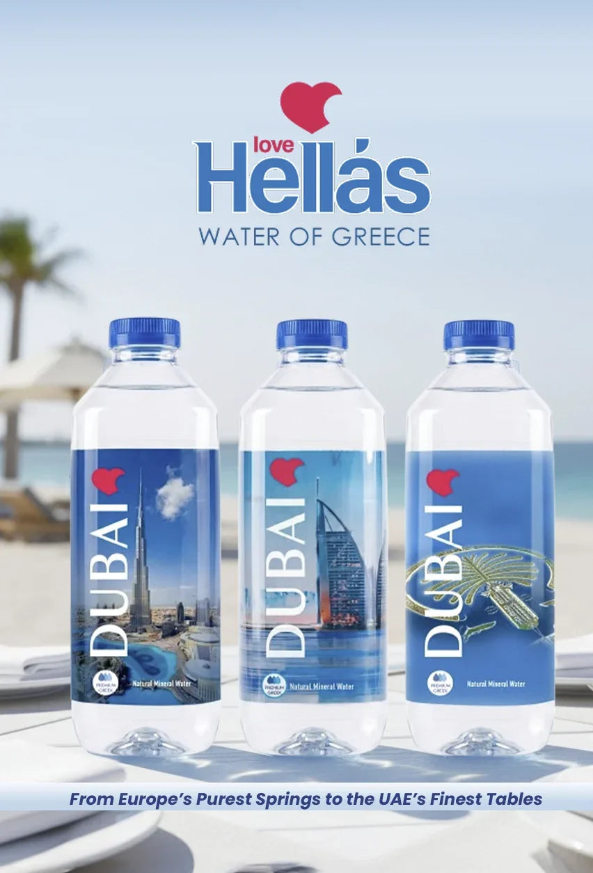 Love Hellas Premium Greek Natural Mineral Still Water - Pack of 24 PET bottle 500ml Burj Khalifa