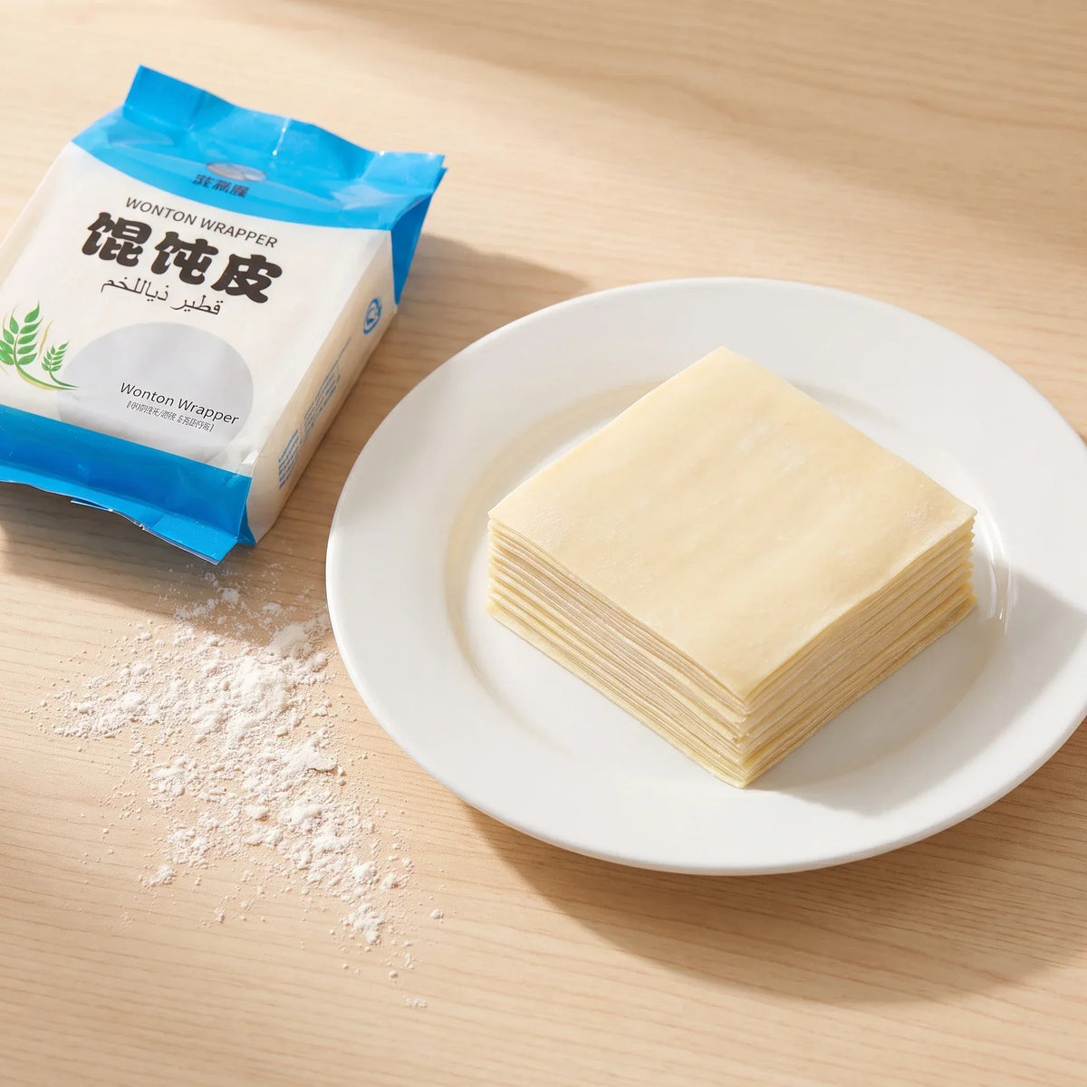 XI SHI Square White Wonton Wrappers - 3 pkt