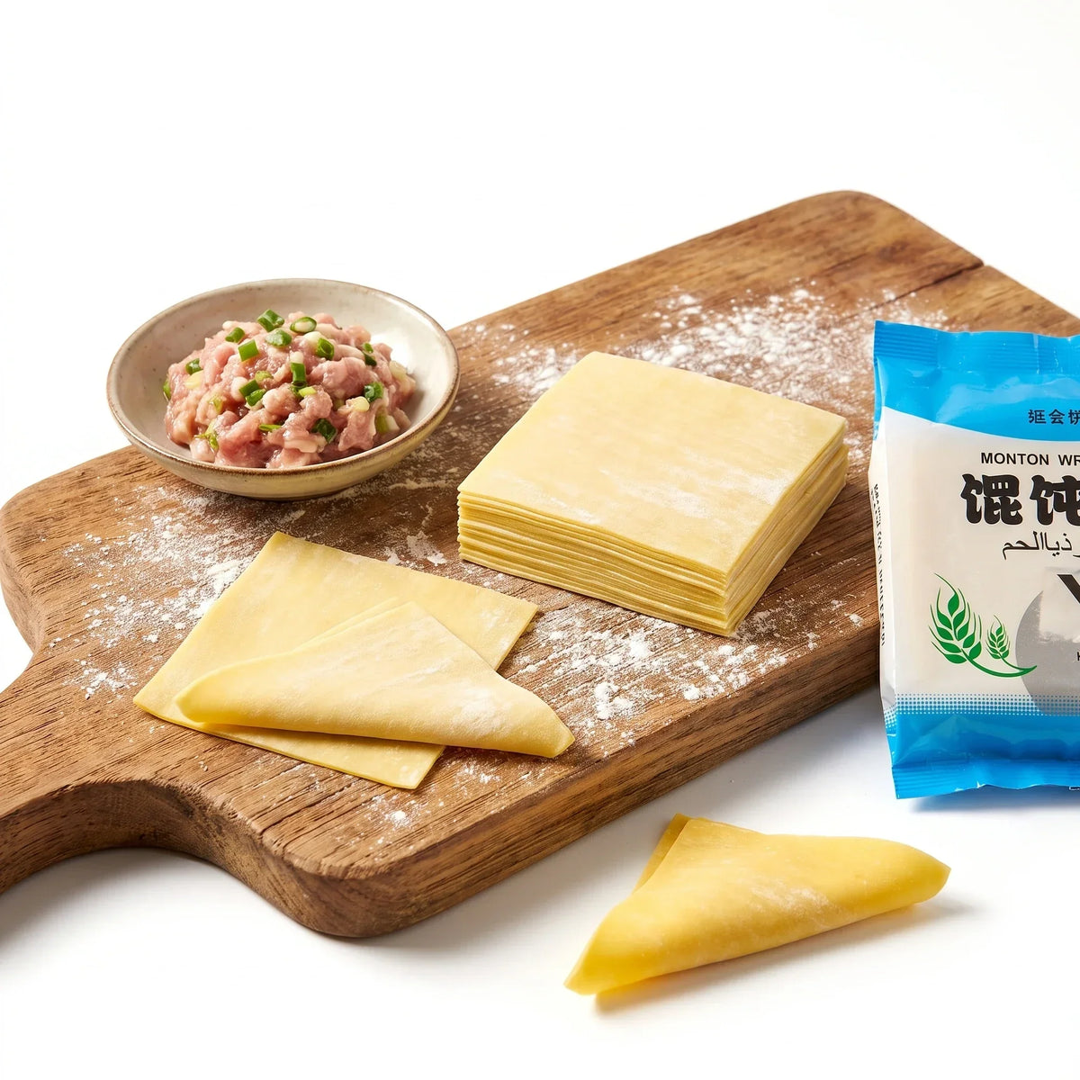 XI SHI Square Yellow Wonton Wrappers - 3 pkt