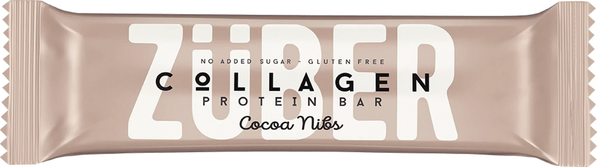 ZÜBER Cocoa Nibs Collagen Protein Bar 35g