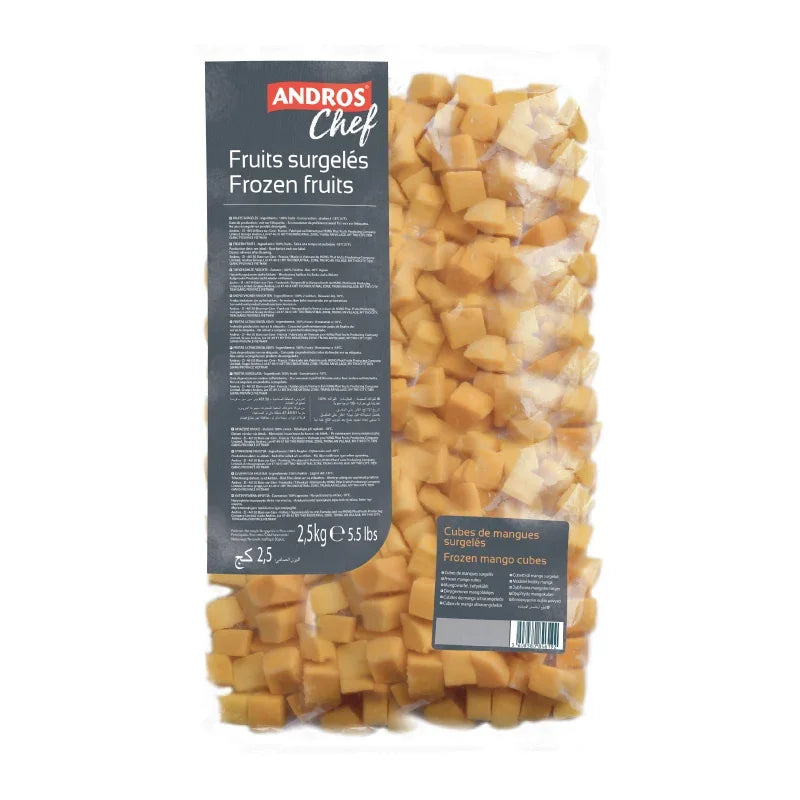 Andros Chef Frozen Mango Cubes, 2.5 Kg