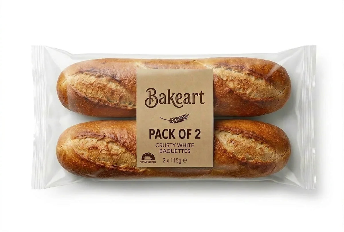 Freshly Baked Demi Baguette White 115g Each (Pack of 2) | Welaza