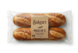 Freshly Baked Demi Baguette White 115g Each (Pack of 2) | Welaza