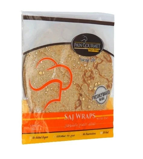 Pain Gourmet Freshly Baked Homemade Saj Wraps with Oat 160g