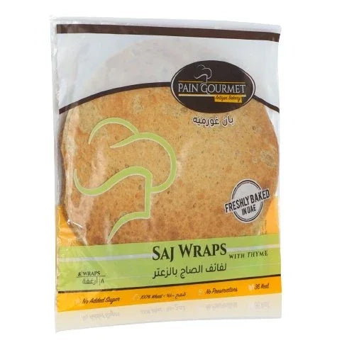 Pain Gourmet Freshly Baked Homemade Saj Wraps with Thyme 160g