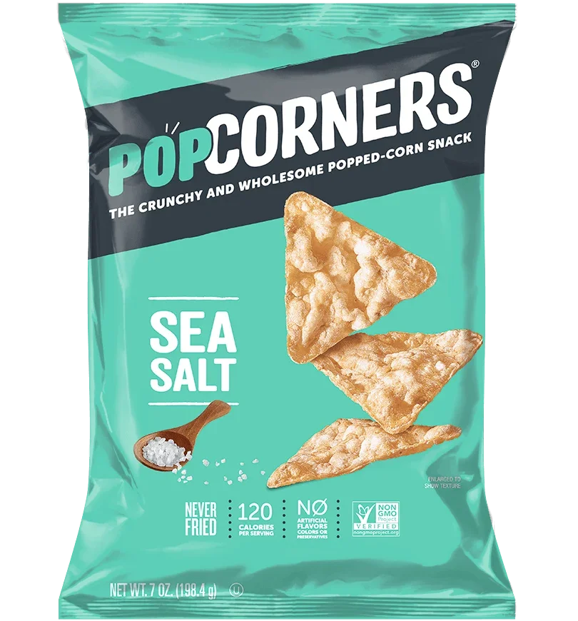 Popcorners Sea Salt Corn Snack, Never Fried, Non GMO 7 OZ (198g) - Export