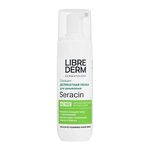 Librederm Seracin Foaming Cleanser, Ultra Gentle Daily Face Wash, Removes Makeup 160ml