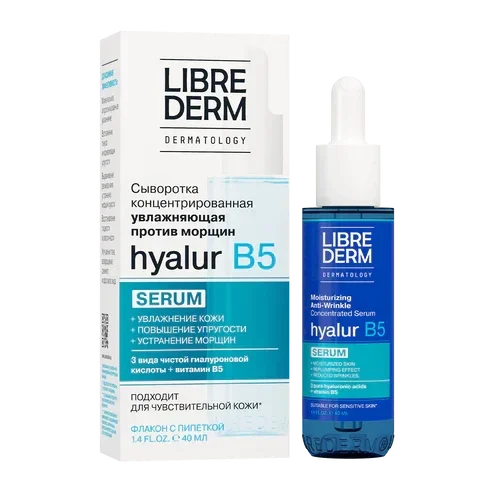 Librederm Hyalur Pure Hyaluronic Acid Serum With Vitamin B5, Anti-Aging, Repairs Dry Skin 40ml