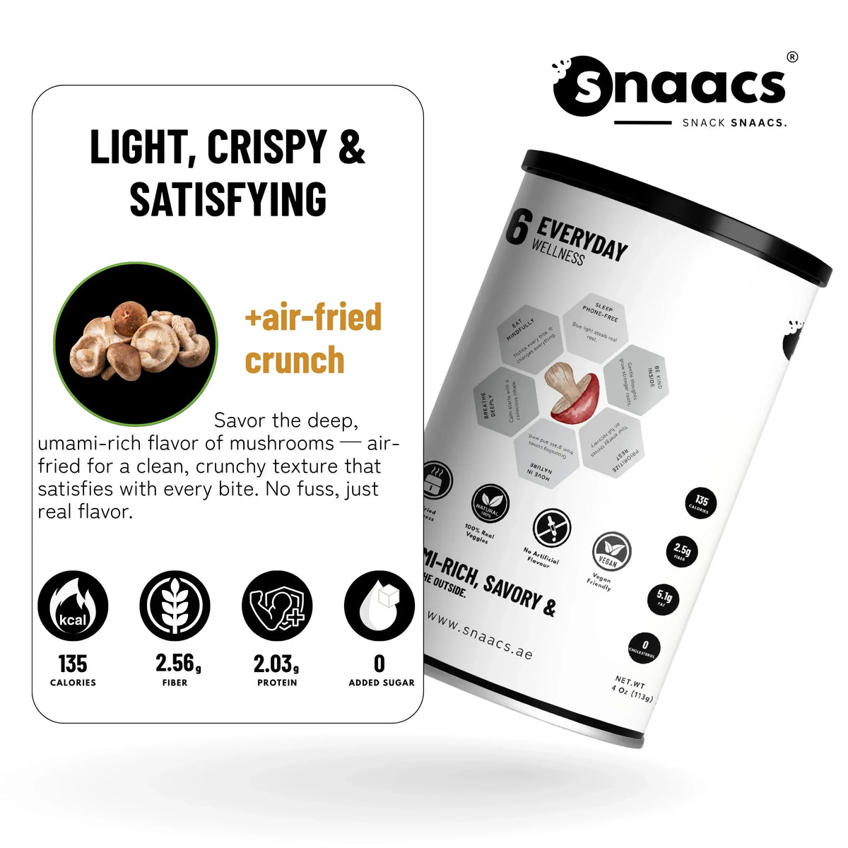 Snaacs Air Fried Mushroom 113g